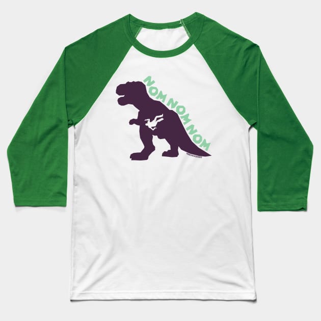 T-Rex NOMNOMNOM Light Baseball T-Shirt by monkeyminion